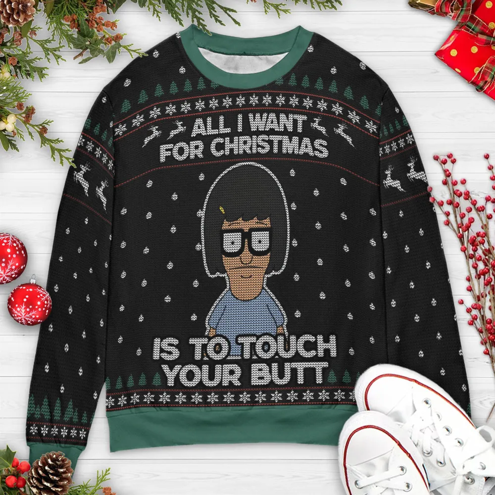 Tina Belcher Style Ugly Christmas Sweatshirt - 3