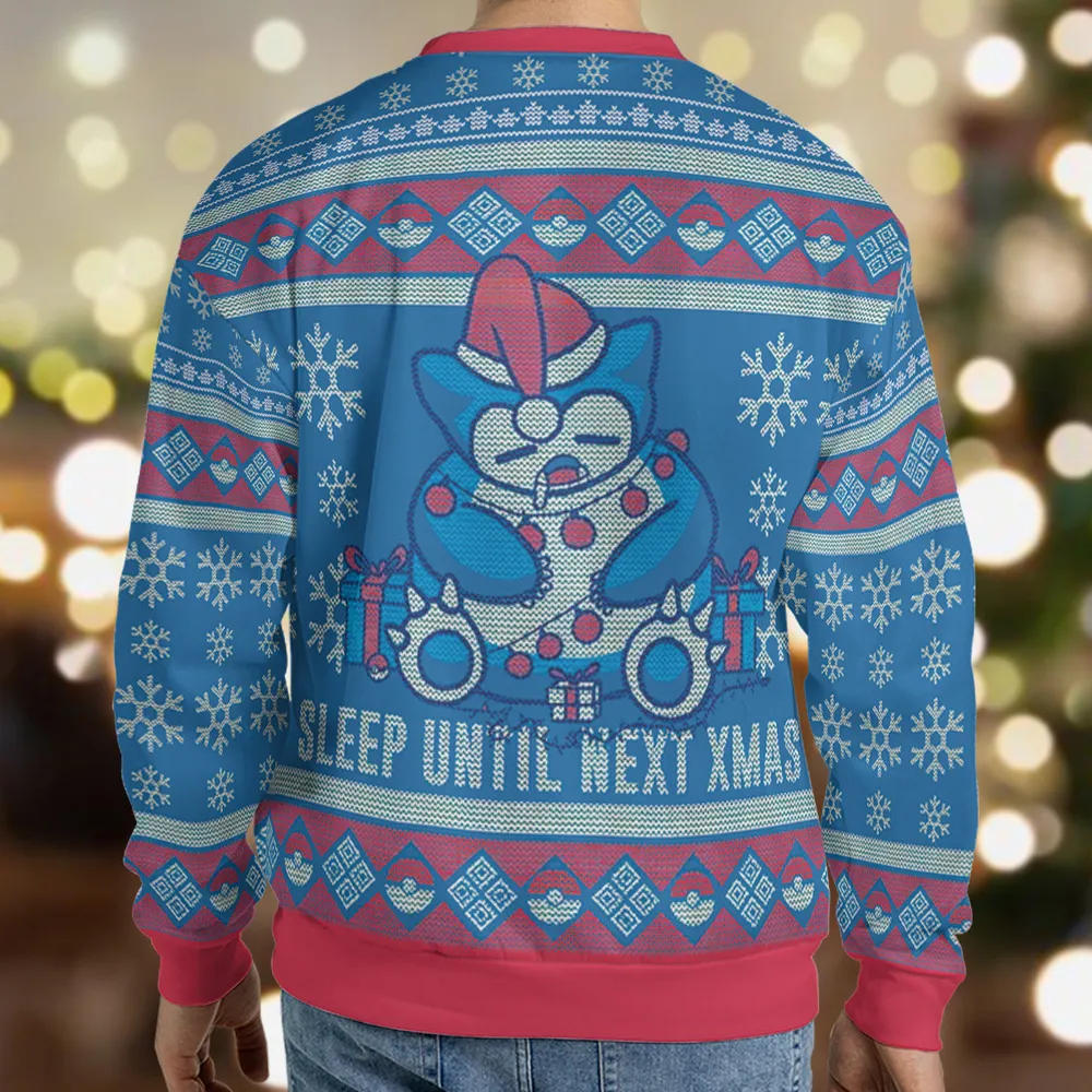 Sleep Until Next Christmas Pokemon Ugly Christmas Sweatshirt - 2