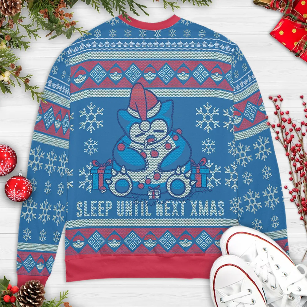Sleep Until Next Christmas Pokemon Ugly Christmas Sweatshirt - 4