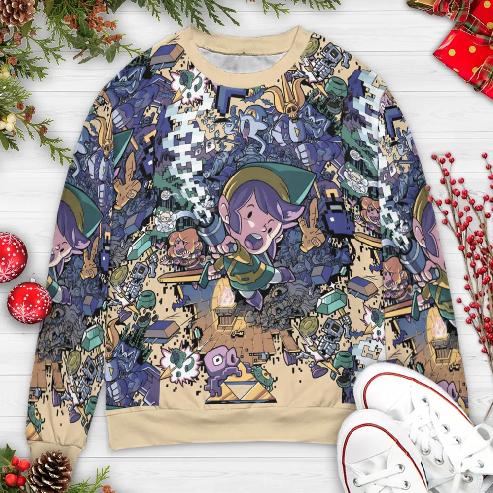 Link Loot The Legend of Zelda Ugly Christmas Sweatshirt - 3