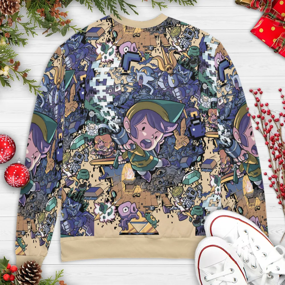 Link Loot The Legend of Zelda Ugly Christmas Sweatshirt - 4