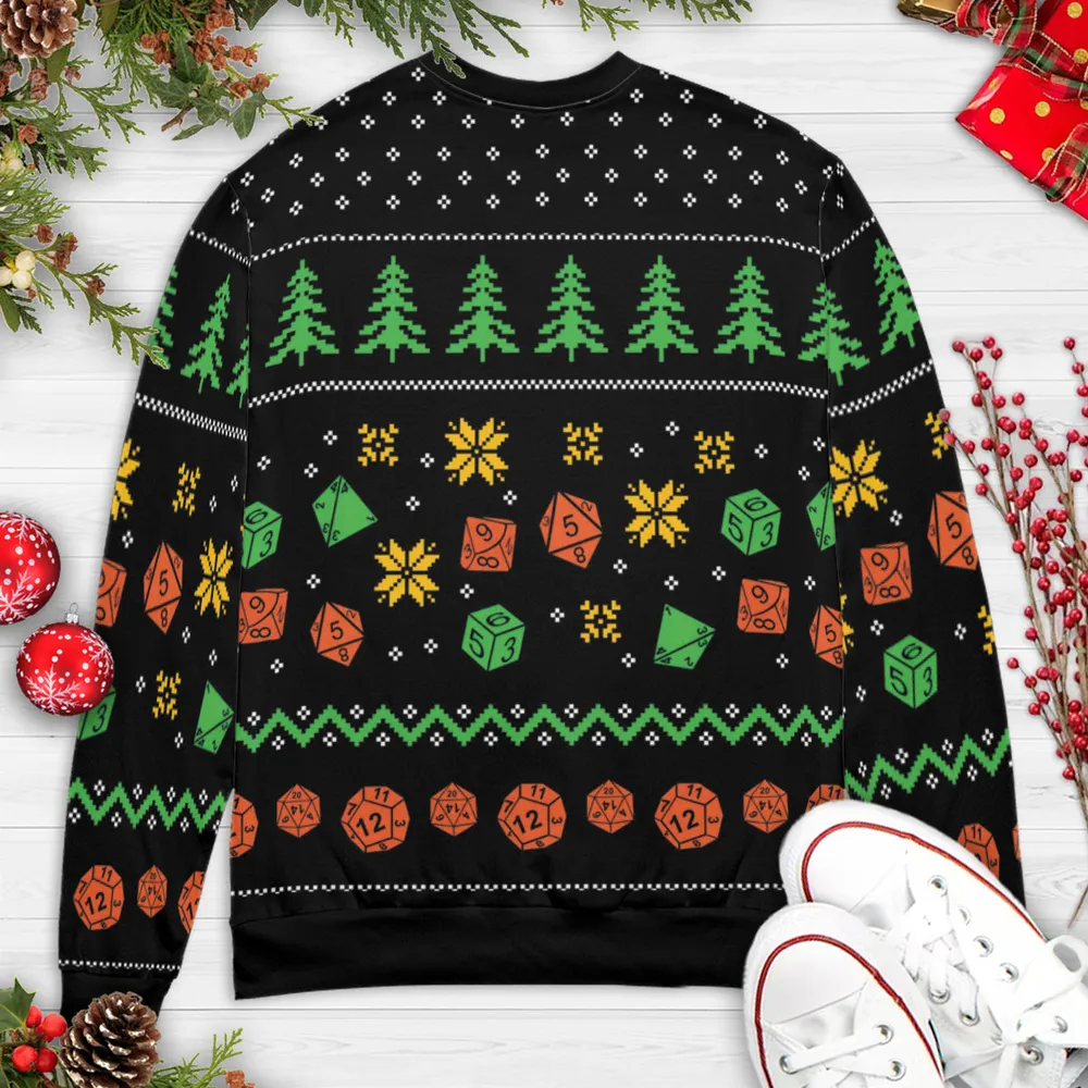 Merry Critmas DnD Ugly Christmas Sweatshirt - 4