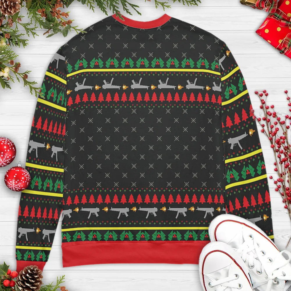 Invited To The Christmas Party Die Hard Ugly Christmas Sweatshirt - 4