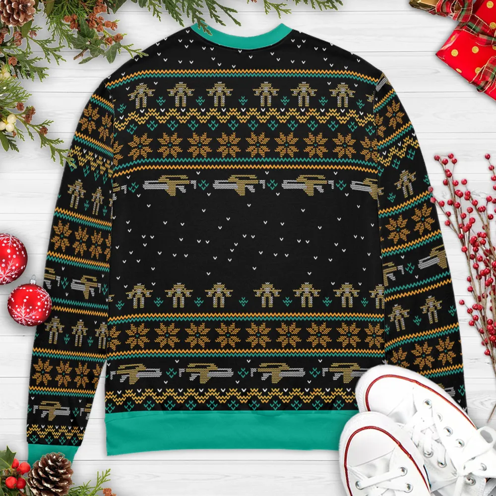 Happy Alien Xmas Ugly Christmas Sweatshirt - 4