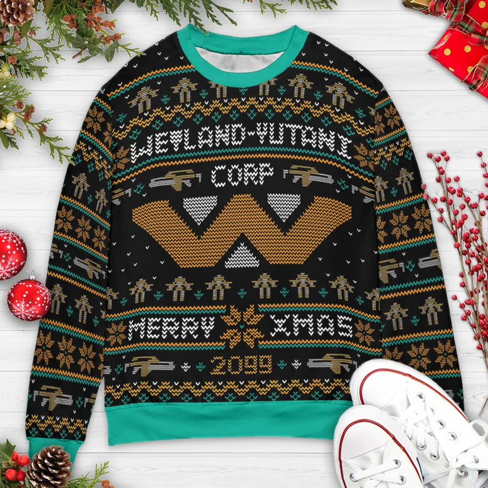 Happy Alien Xmas Ugly Christmas Sweatshirt - 3