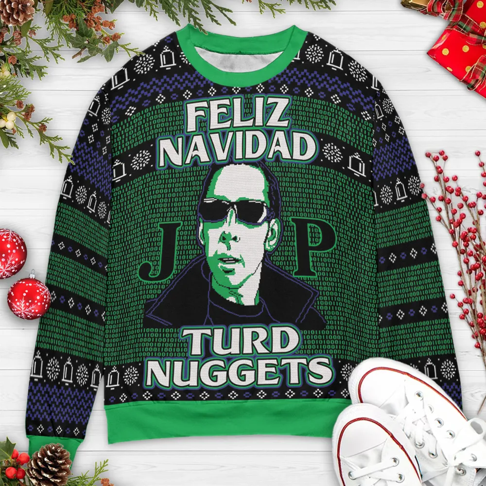 Feliz Navidad Turd Nuggets Ugly Christmas Sweatshirt - 3