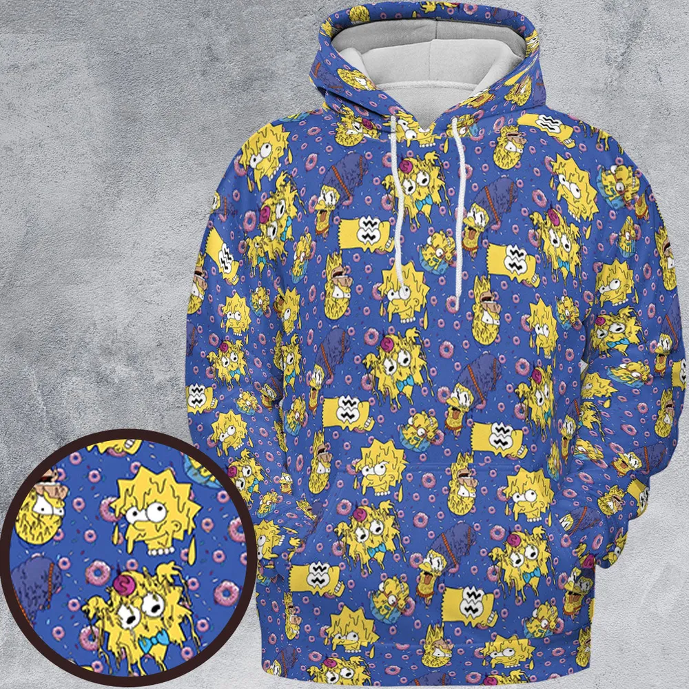 Trippy Simpsons Melting All-over Print Hoodie - 2