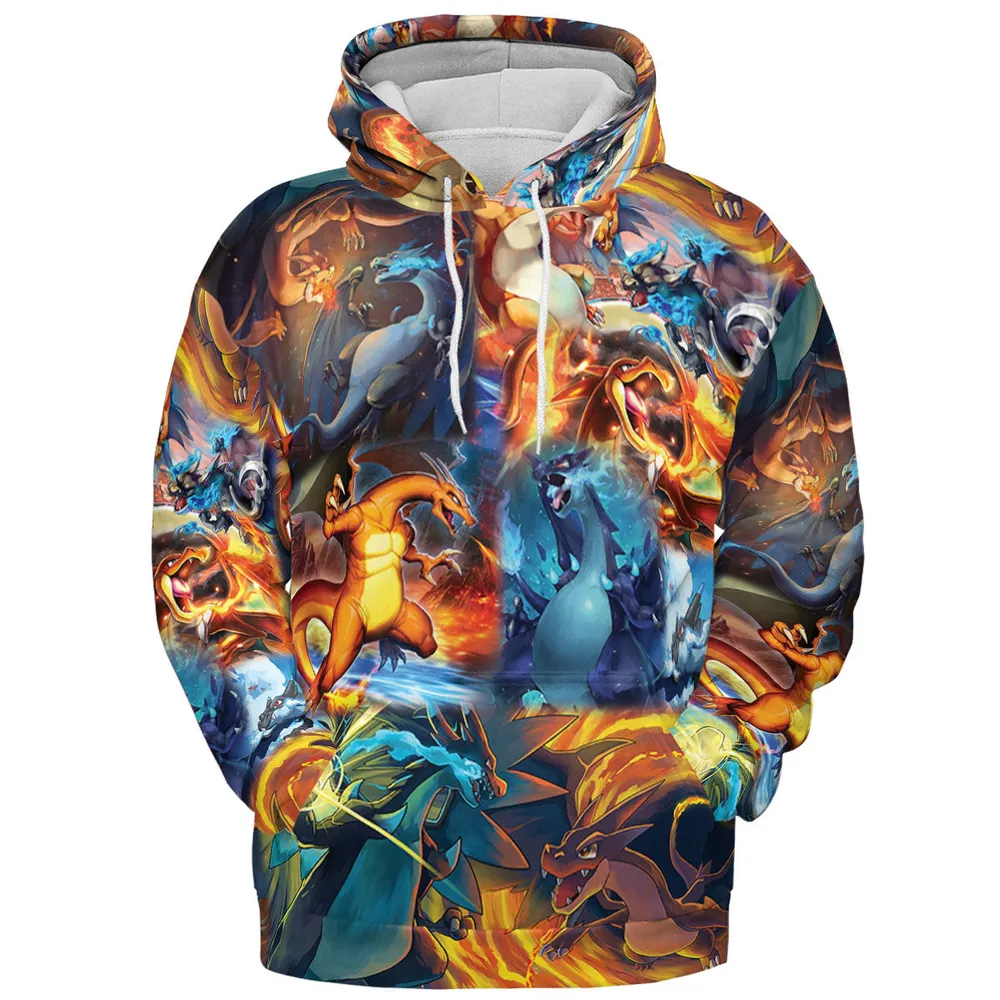 Charizard Ice Fire Dragon Combat All-over Print Hoodie - 3