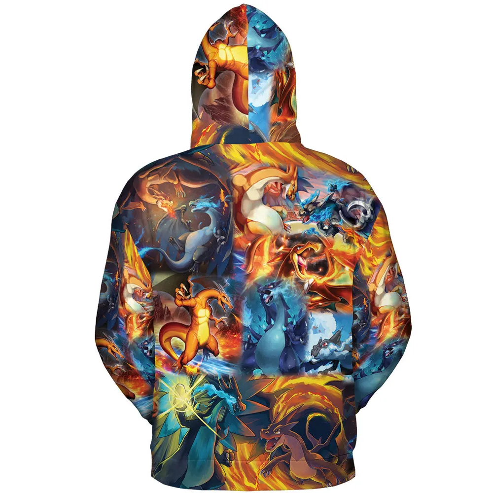 Charizard Ice Fire Dragon Combat All-over Print Hoodie - 5