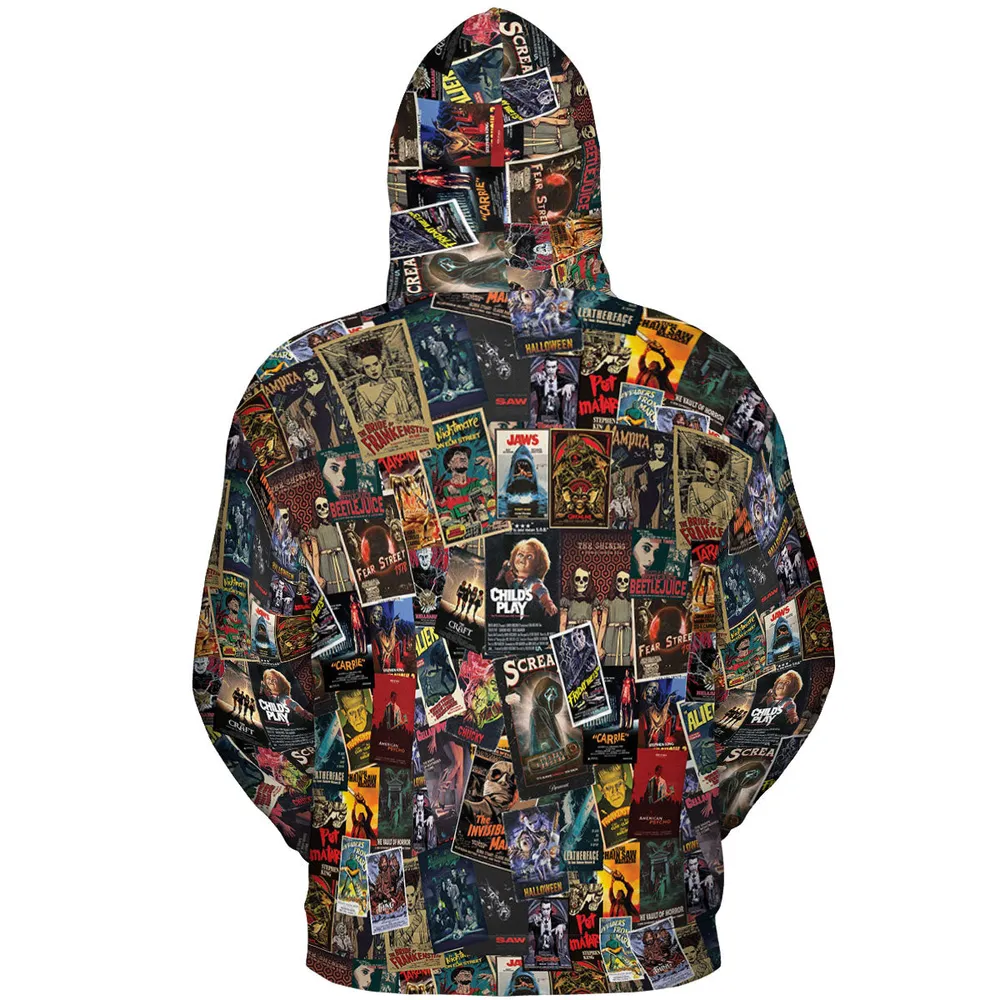 Vintage Horror Pattern All-over Print Hoodie - 5