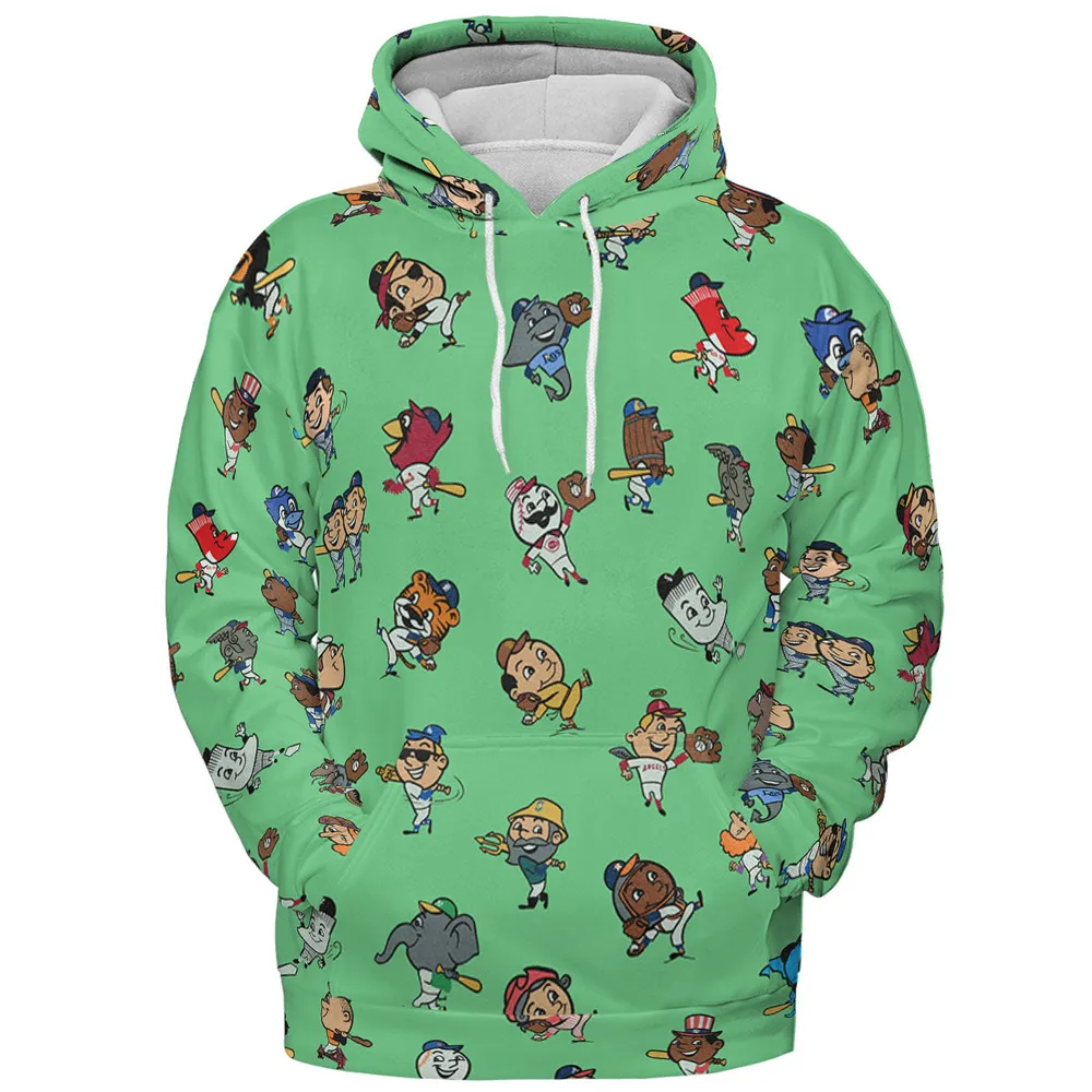 Baseball Mascot Pattern All-over Print Hoodie - 3