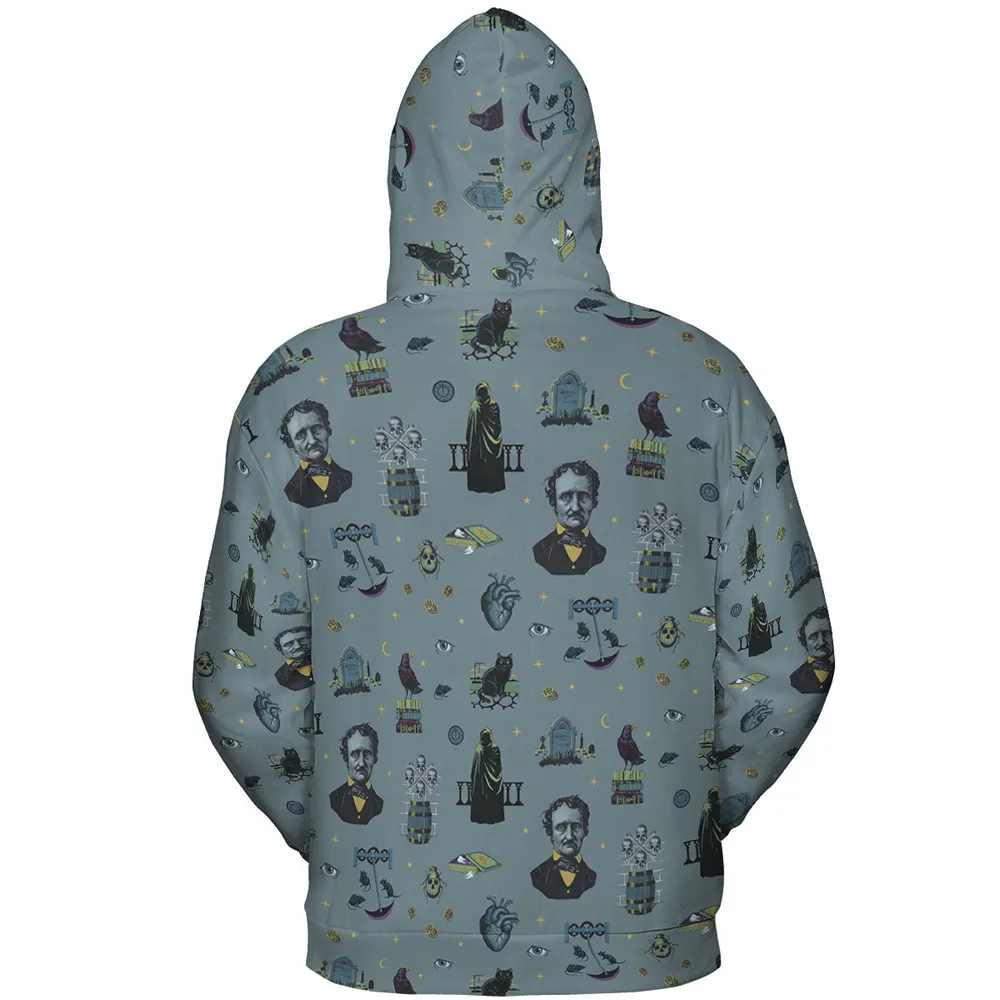 The Dark Themed Edgar Allan Poe All-over Print Hoodie - 5