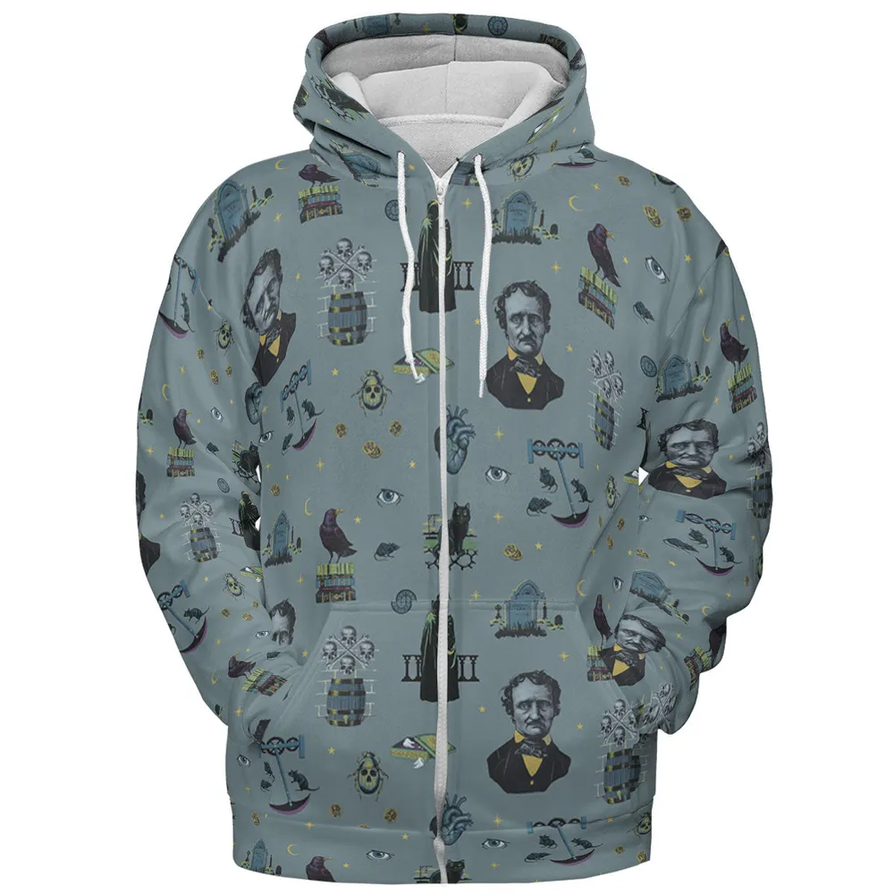 The Dark Themed Edgar Allan Poe All-over Print Hoodie - 4