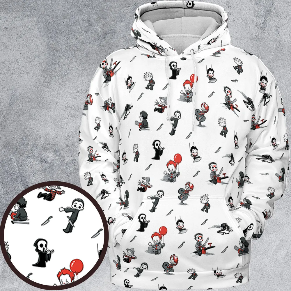 Baby Horror Characters Pattern All-over Print Hoodie - 2