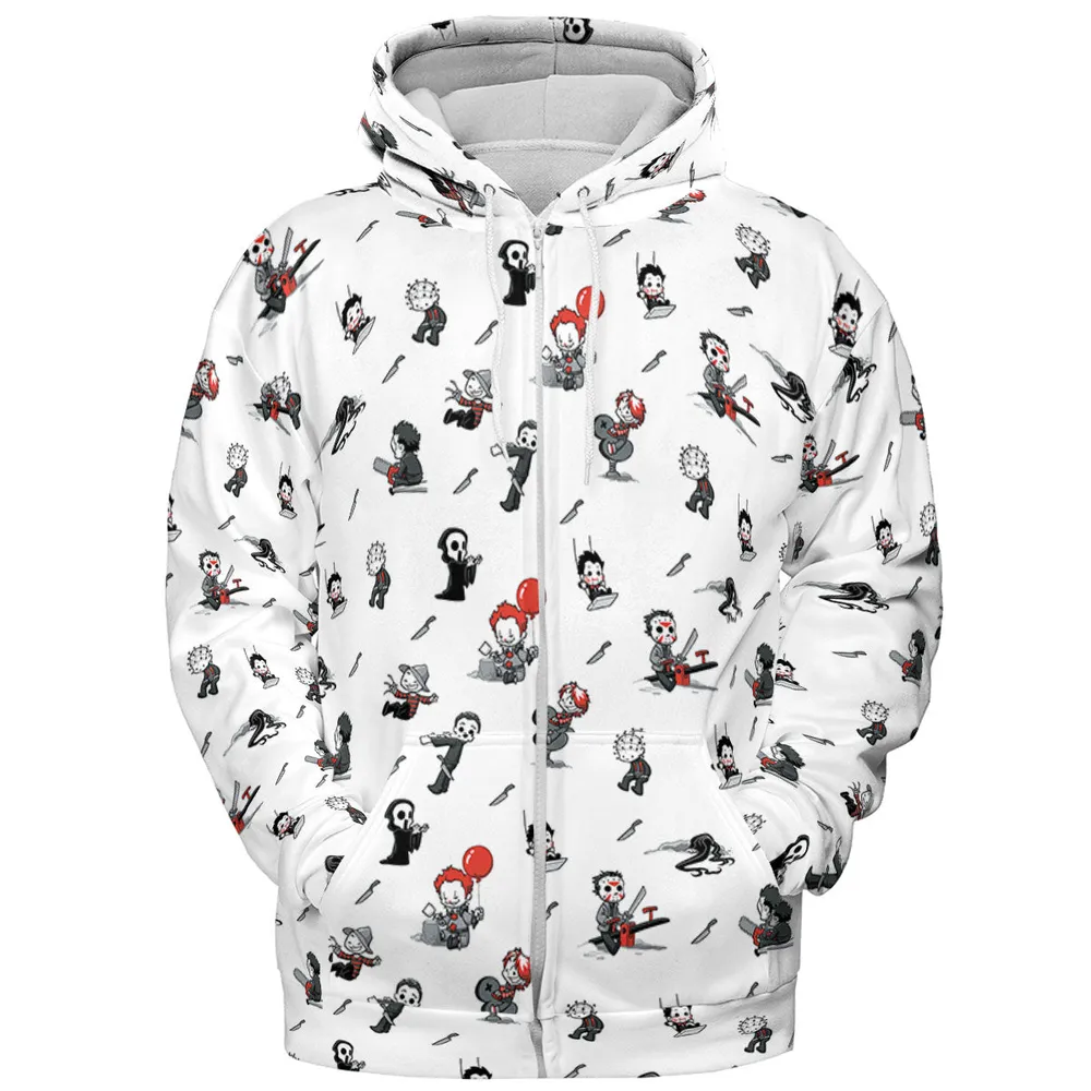 Baby Horror Characters Pattern All-over Print Hoodie - 4