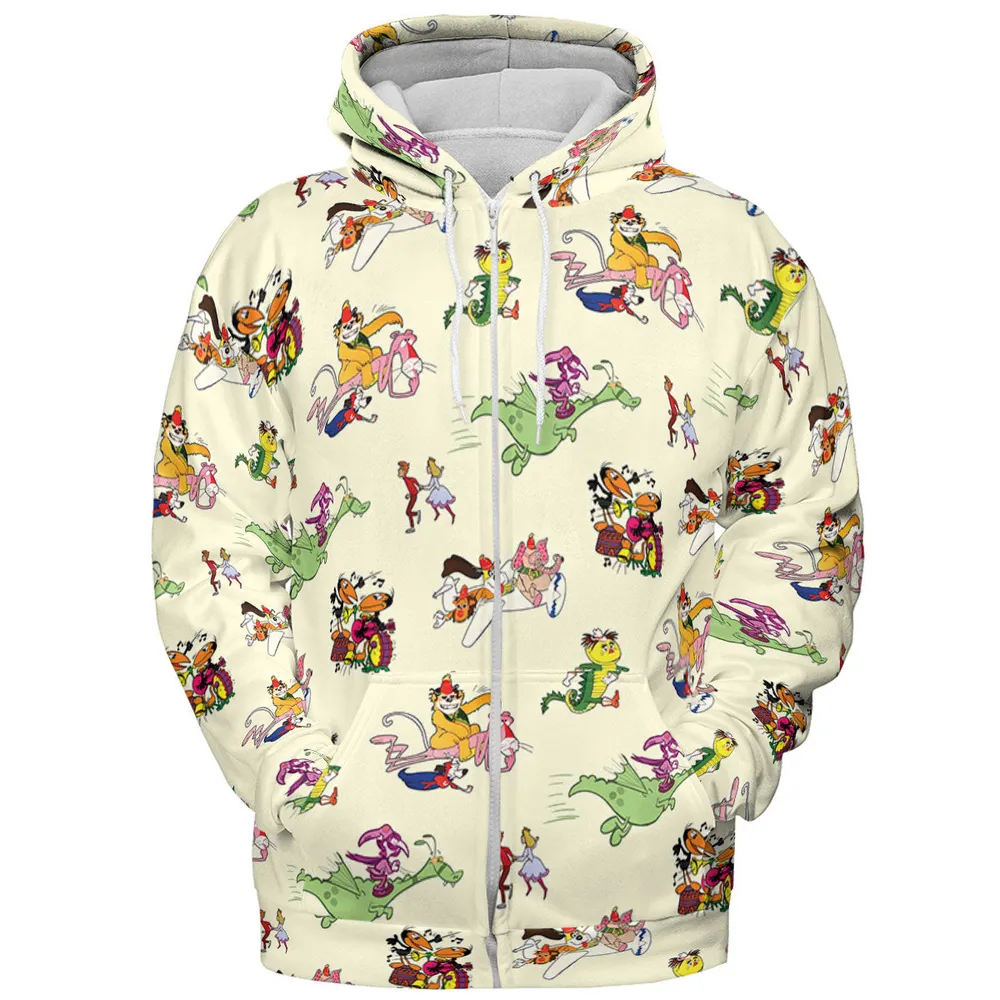 NBC Vintage Cartoon All-over Print Hoodie - 4