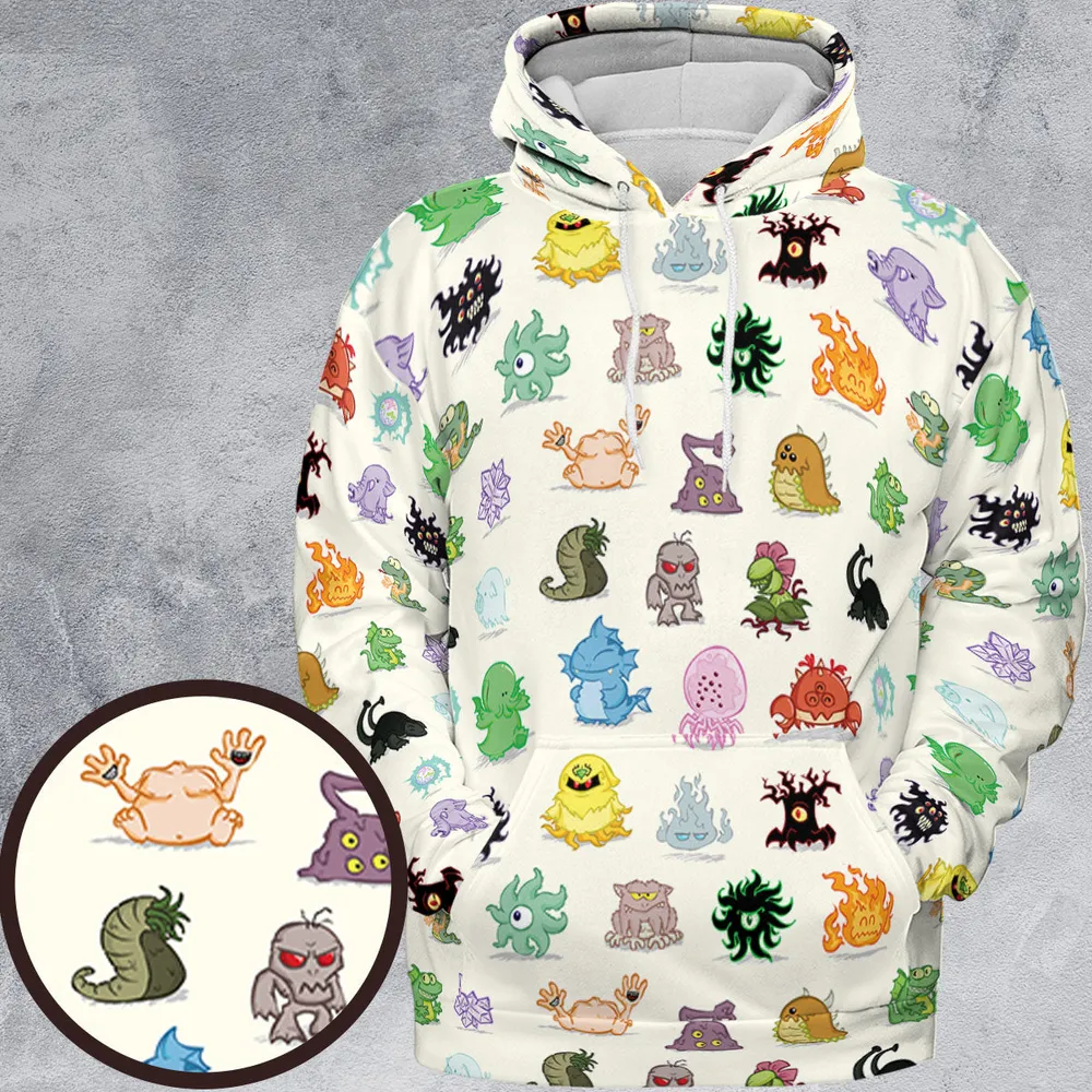 Cute Monsters H. P. Lovecraft All-over Print Hoodie - 2