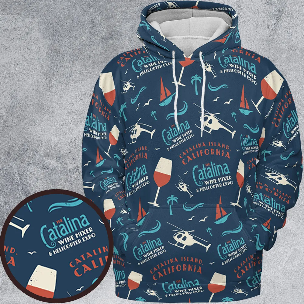 Catalina Wine Mixer Pattern All-over Print Hoodie - 2