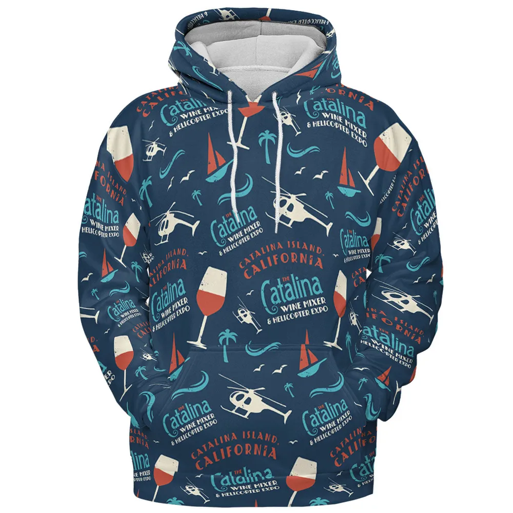 Catalina Wine Mixer Pattern All-over Print Hoodie - 3