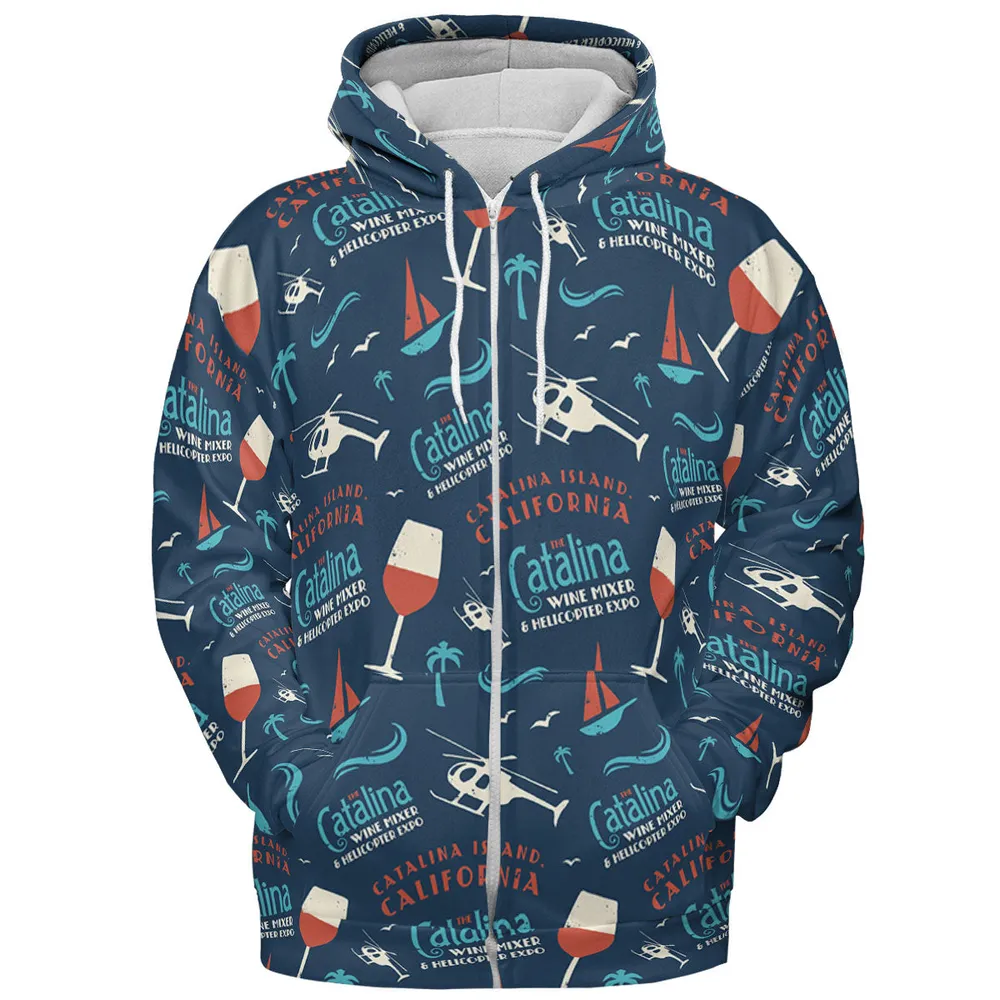 Catalina Wine Mixer Pattern All-over Print Hoodie - 4