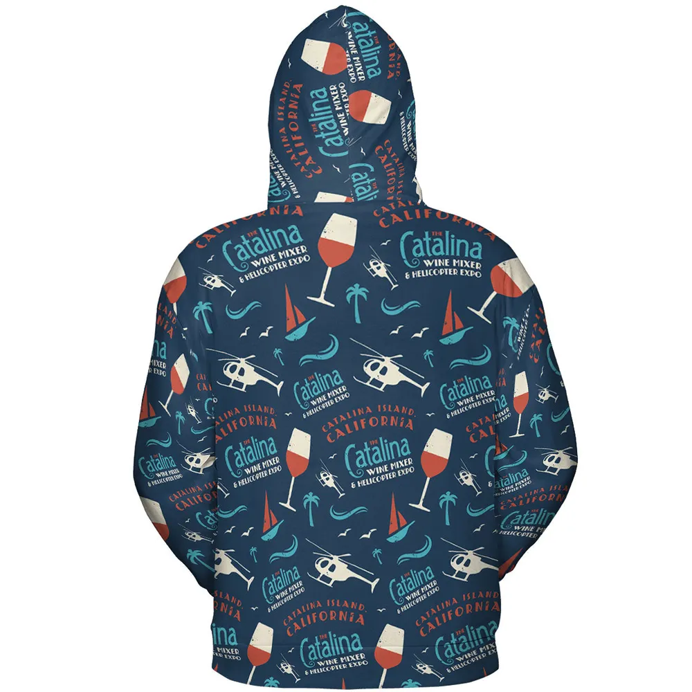 Catalina Wine Mixer Pattern All-over Print Hoodie - 5
