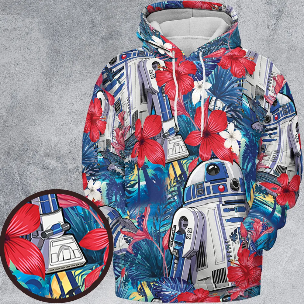 Summer Vacation R2 D2 Tropical All-over Print Hoodie - 2