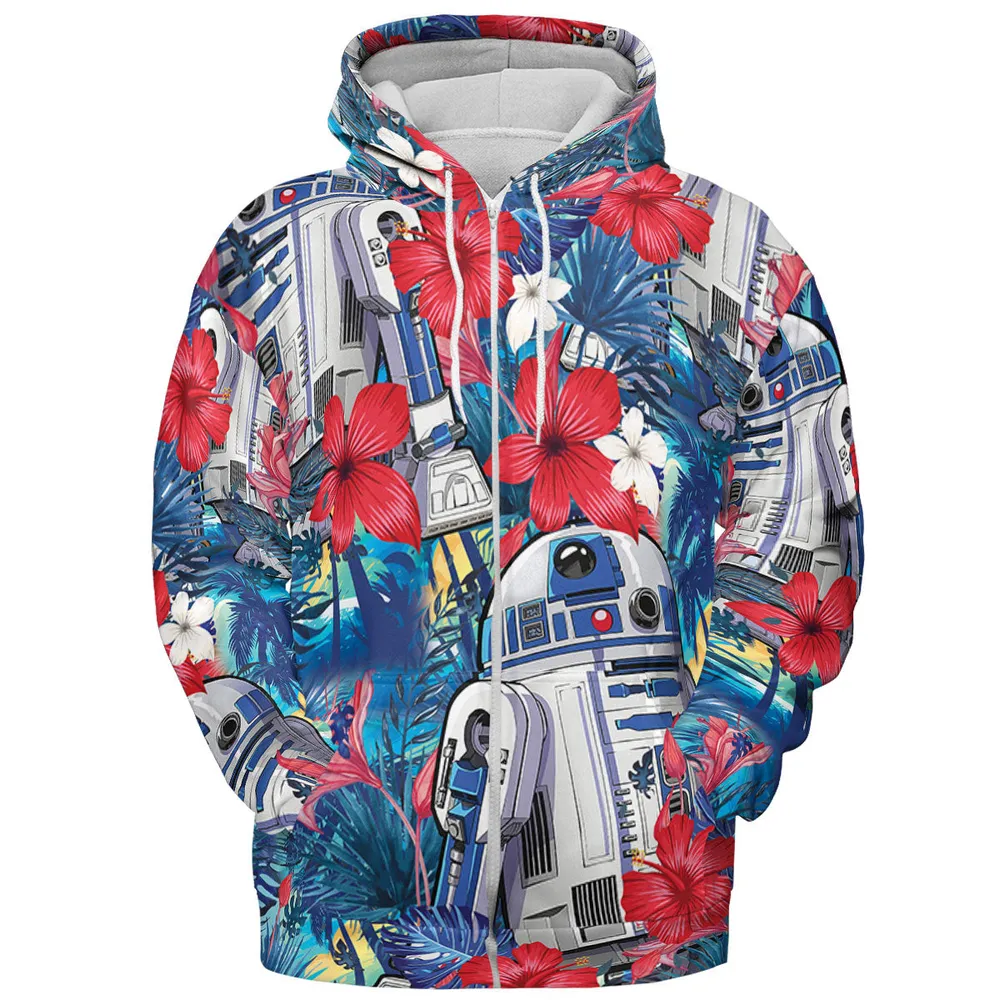 Summer Vacation R2 D2 Tropical All-over Print Hoodie - 4