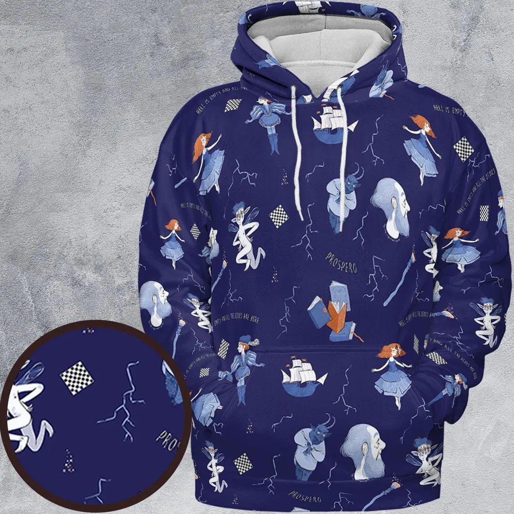 The Tempest Pattern Shakespeare All-over Print Hoodie - 2
