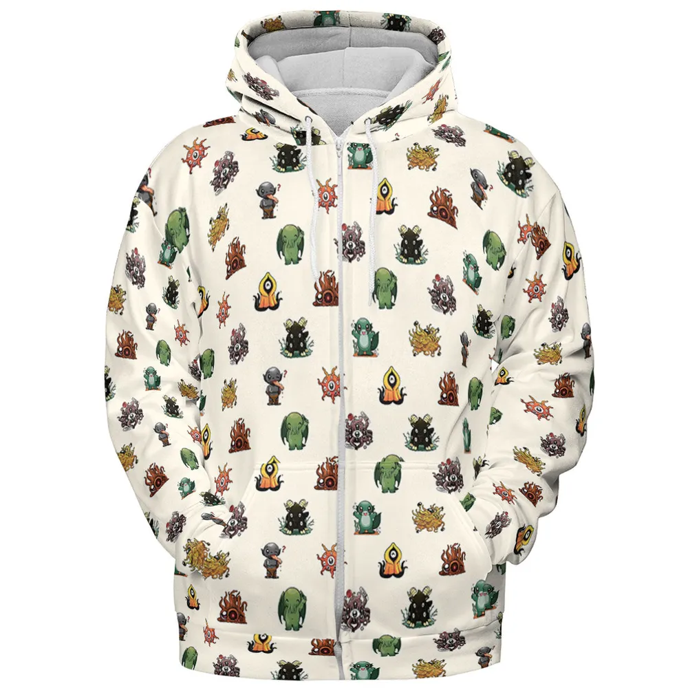 Lovecraft Demons Cute H.P. Lovecraft Monsters Pattern All-over Print Hoodie - 4