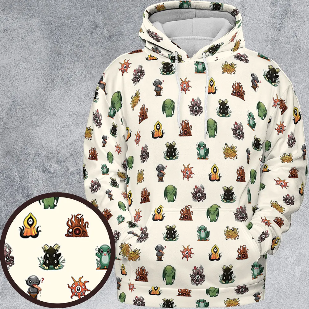 Lovecraft Demons Cute H.P. Lovecraft Monsters Pattern All-over Print Hoodie - 2