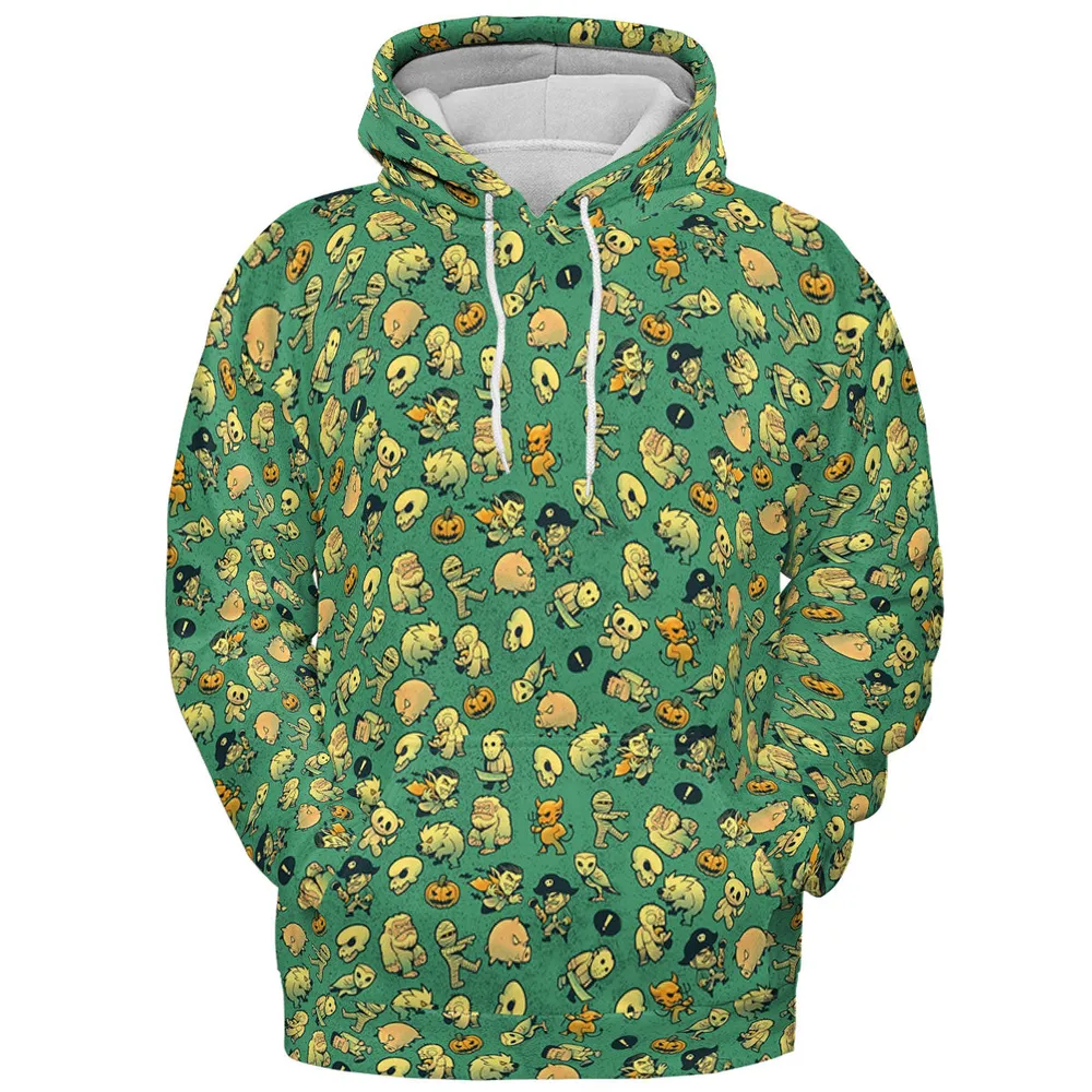 Terror Attack Cute Horror Characters Halloween All-over Print Hoodie - 3