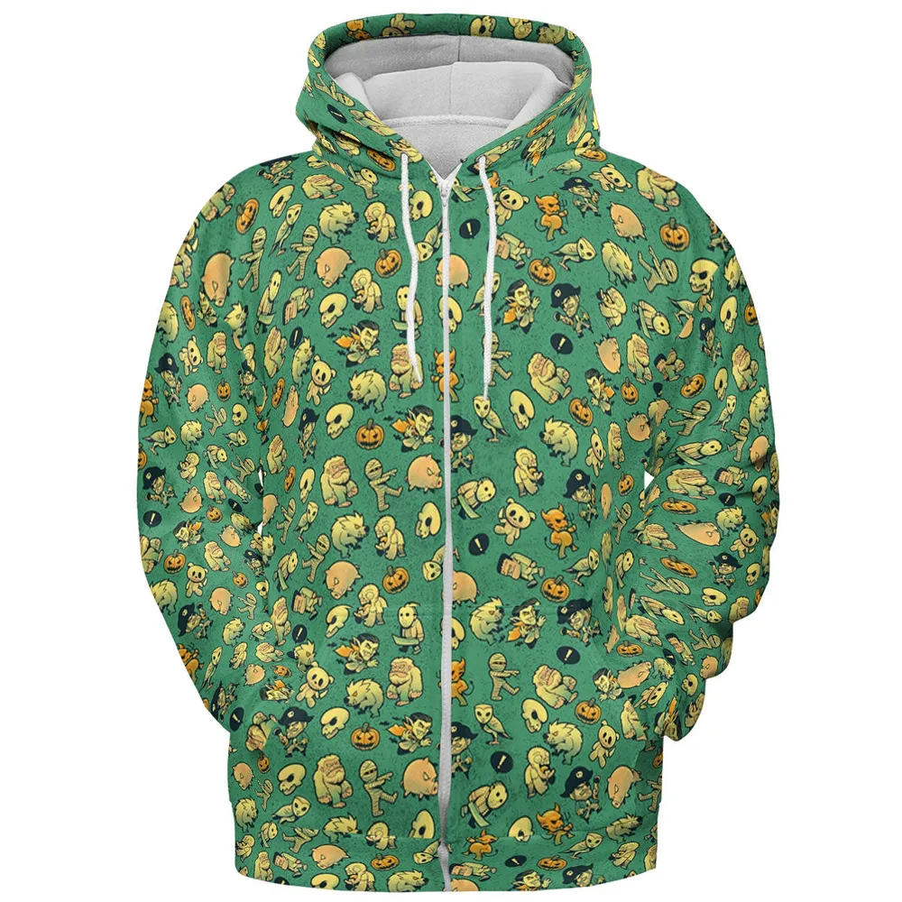 Terror Attack Cute Horror Characters Halloween All-over Print Hoodie - 4