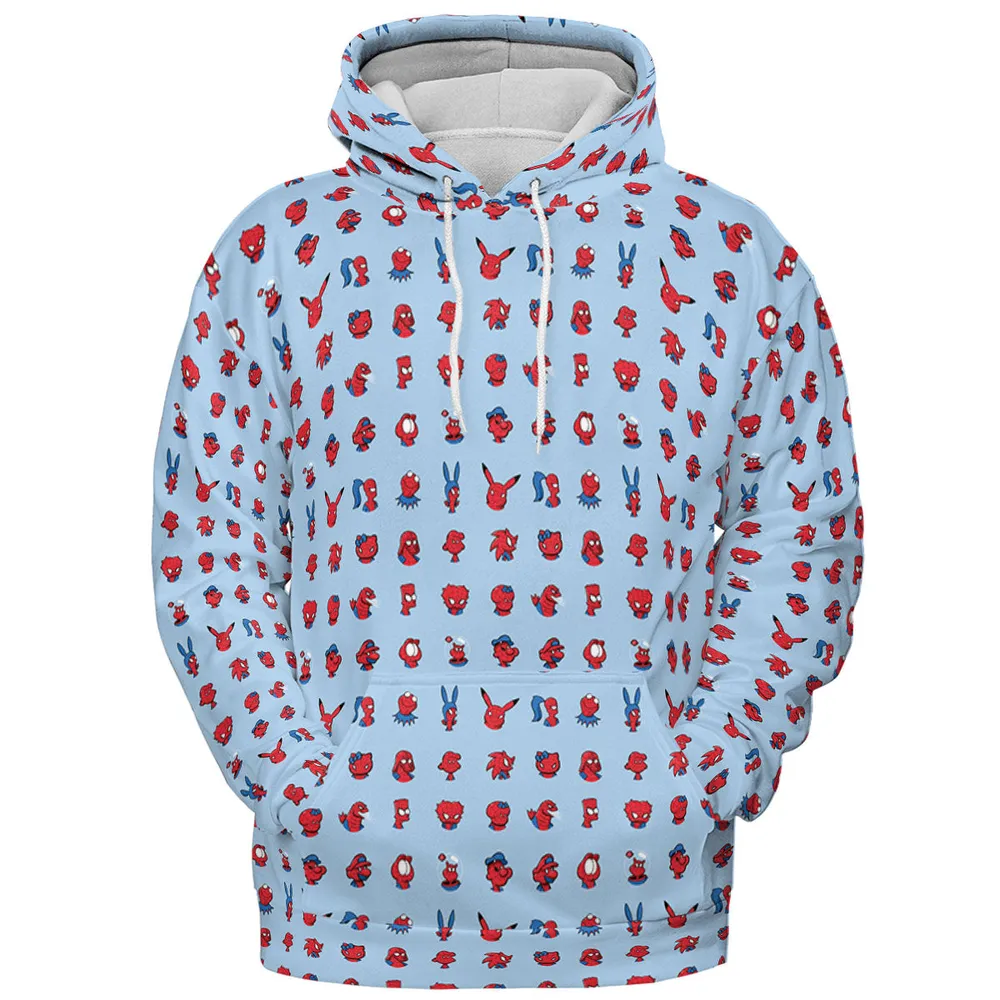 Funny Spider-Man Characters Pattern All-over Print Hoodie - 3