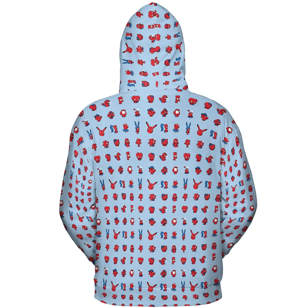 Funny Spider-Man Characters Pattern All-over Print Hoodie - 5