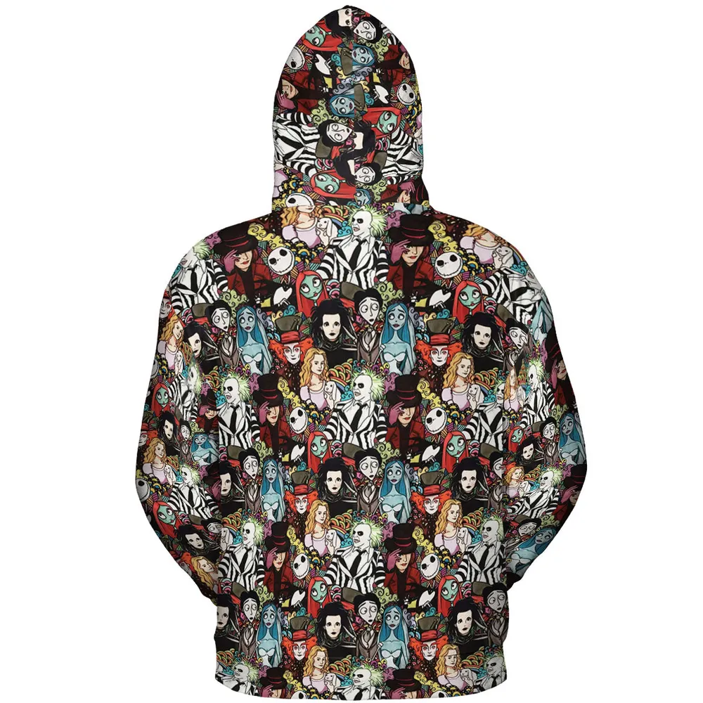 Tim Burton Characters Halloween All-over Print Hoodie - 5