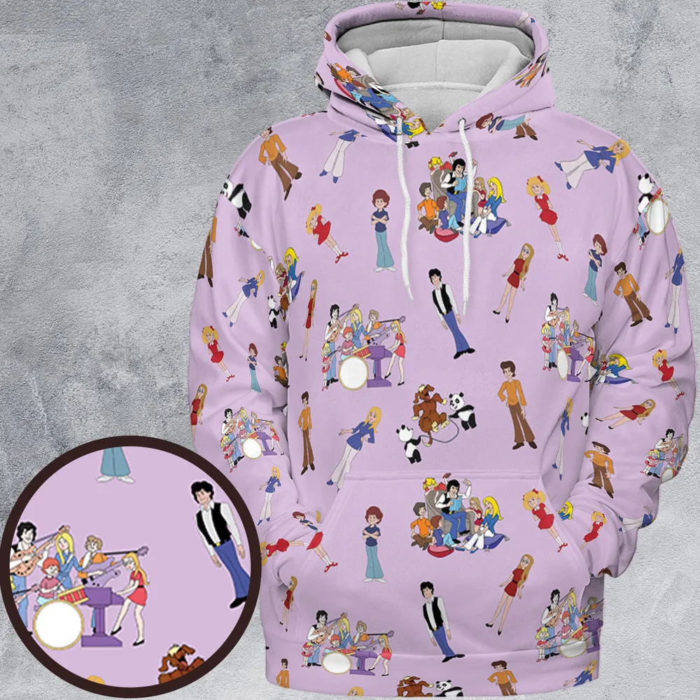 70s The Brady Kids Cartoon All-over Print Hoodie - 2