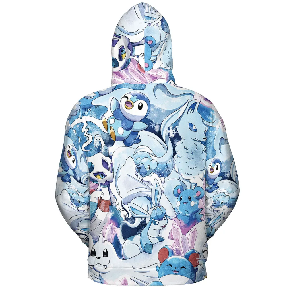Winter Friends Pokemon Pattern All-over Print Hoodie - 5