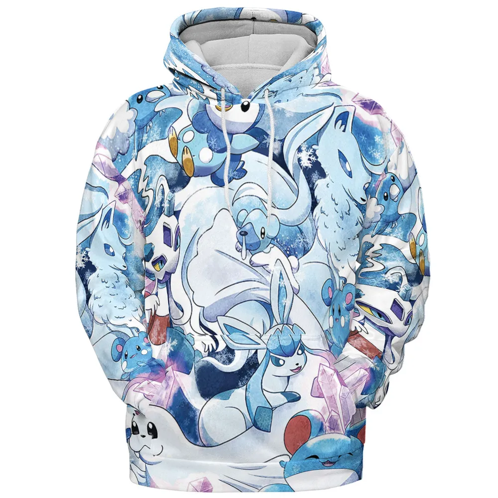 Winter Friends Pokemon Pattern All-over Print Hoodie - 3