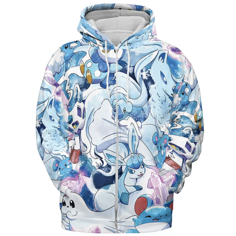 Winter Friends Pokemon Pattern All-over Print Hoodie - 4