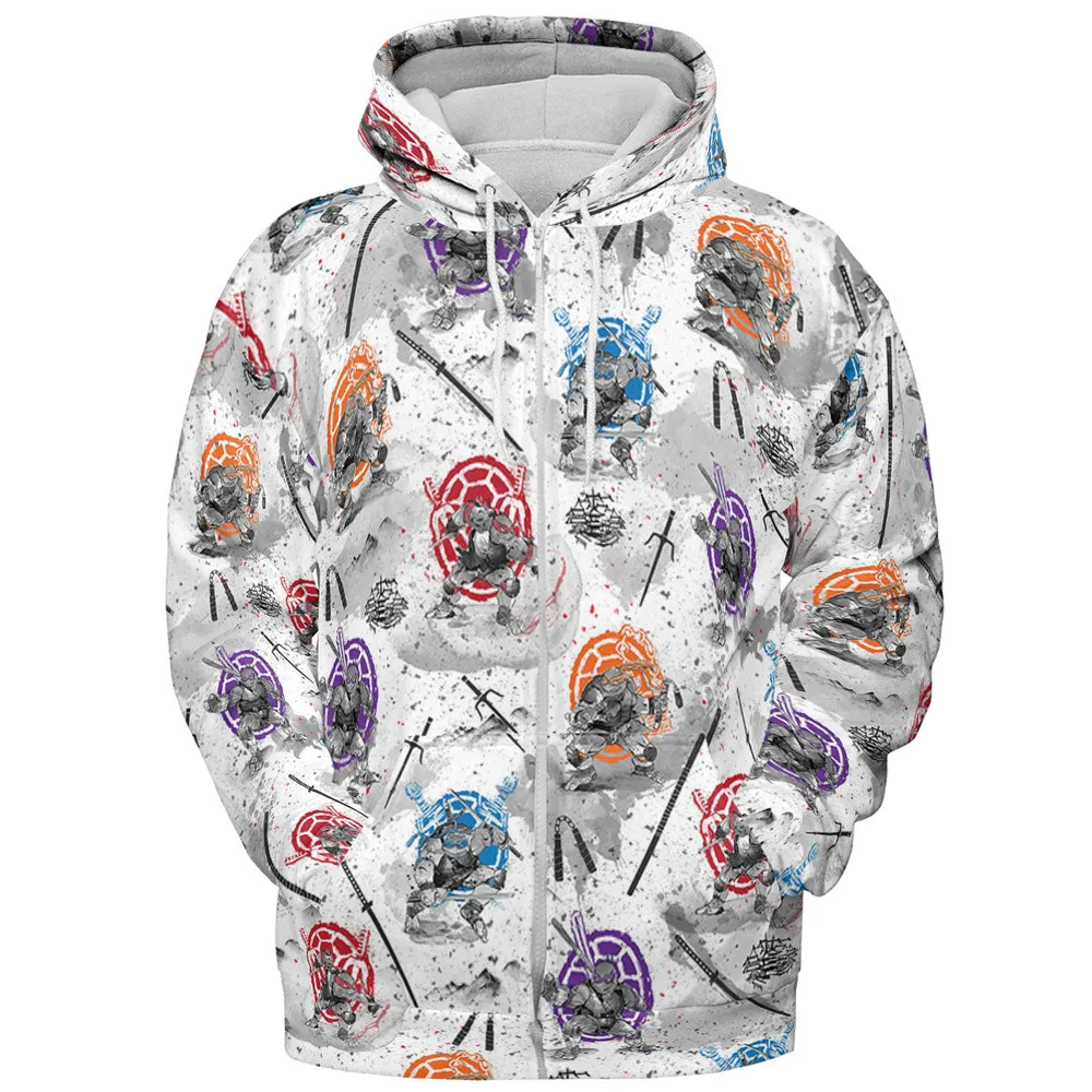 TMNT Characters Sumi-E Pattern All-over Print Hoodie - 4