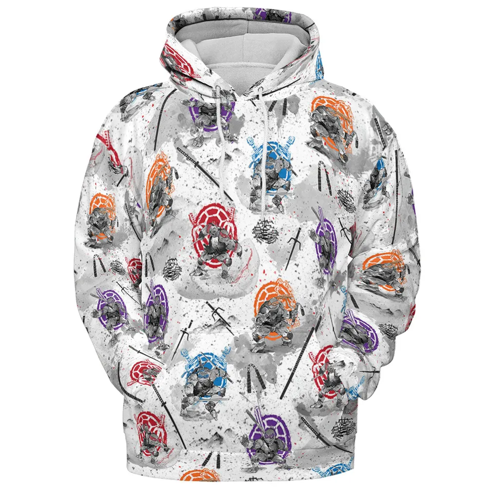 TMNT Characters Sumi-E Pattern All-over Print Hoodie - 3