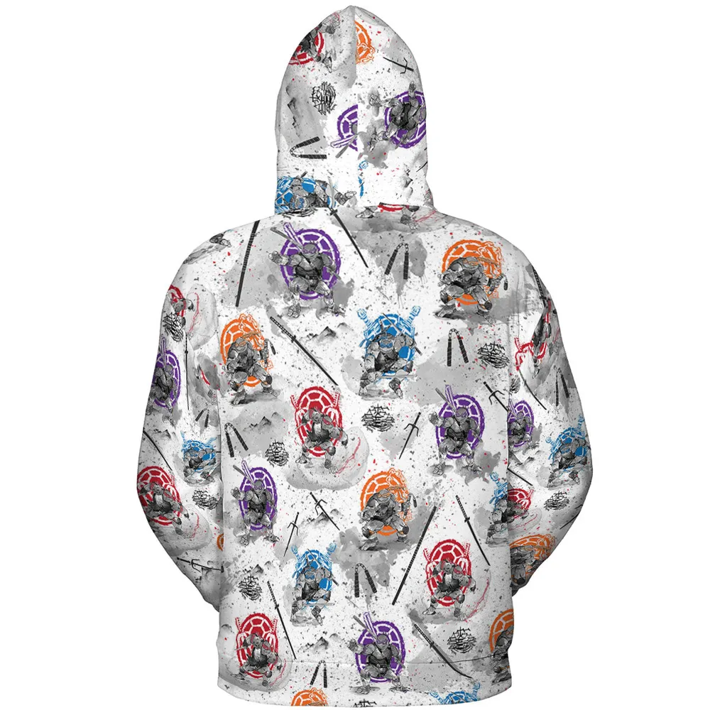 TMNT Characters Sumi-E Pattern All-over Print Hoodie - 5