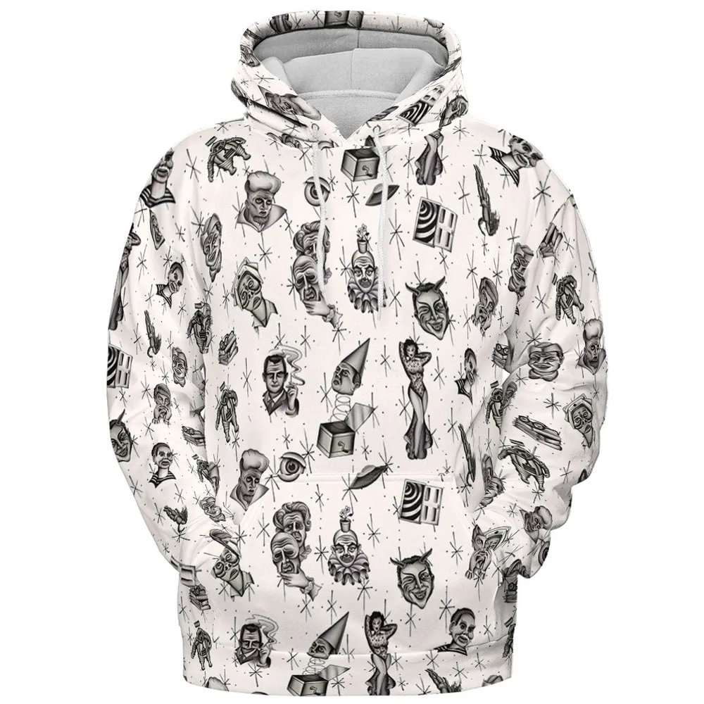 The Twilight Zone Characters Pattern All-over Print Hoodie - 3