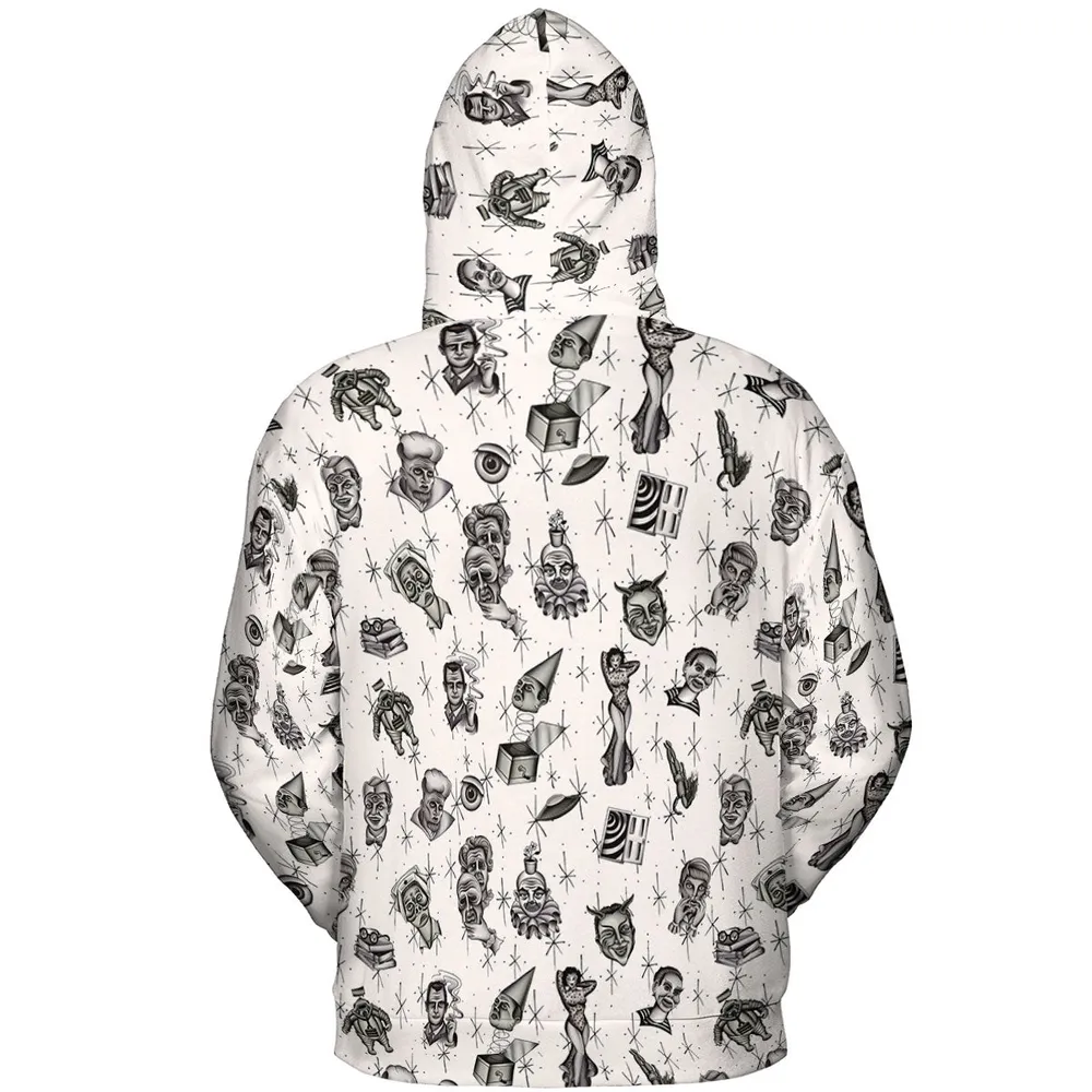 The Twilight Zone Characters Pattern All-over Print Hoodie - 5