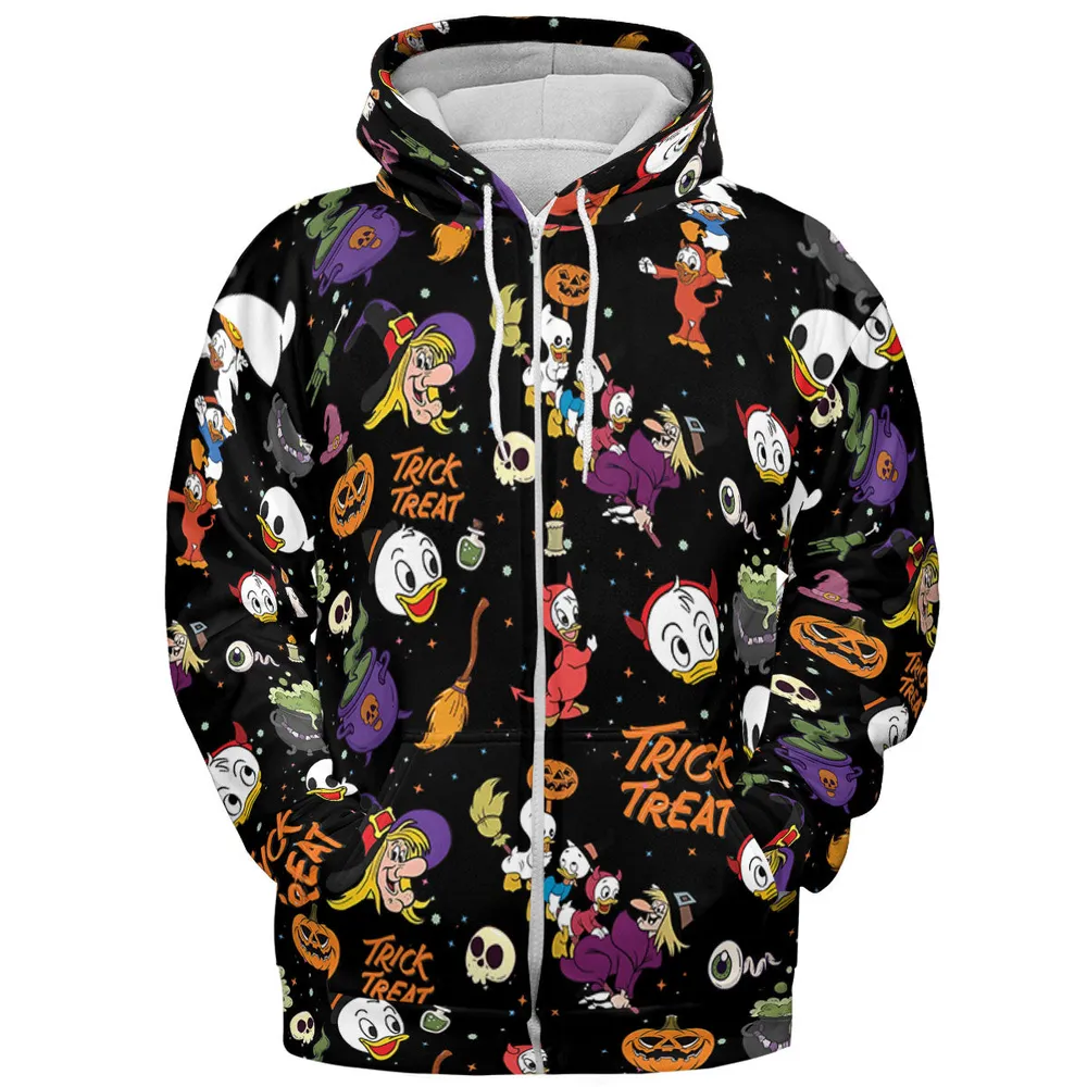 Huey, Dewey and Louie Duck Halloween All-over Print Hoodie - 4