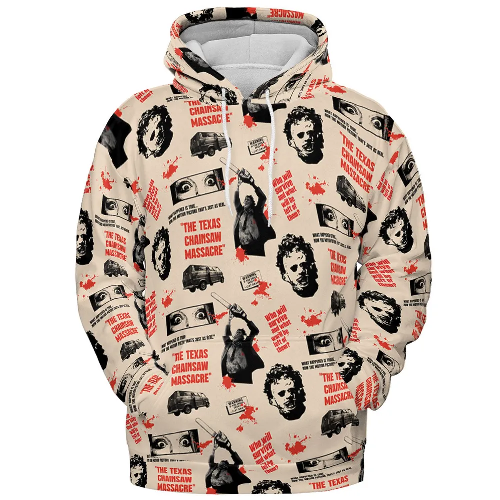 Leatherface The Texas Chainsaw Massacre Horror Pattern All-over Print Hoodie - 3