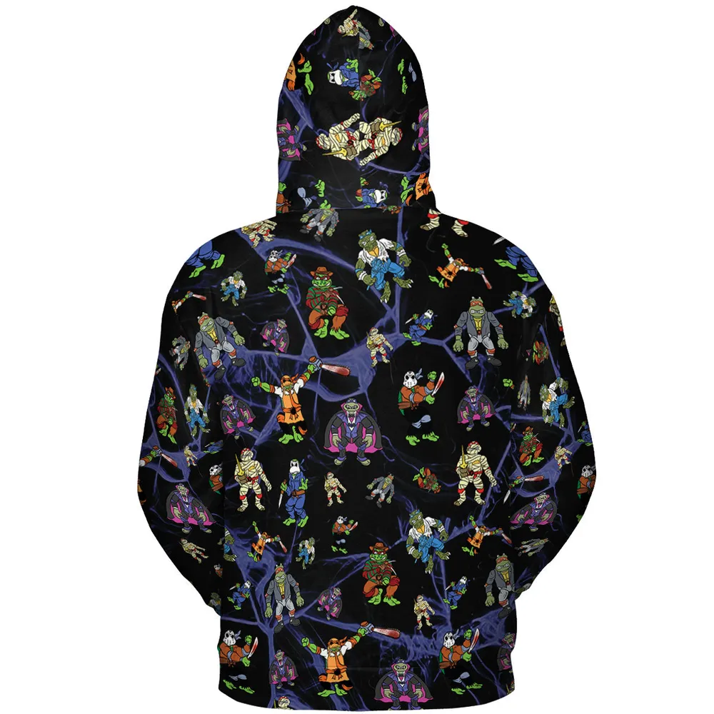 TMNT Universal Monsters And Sewer Slasher Toys All-over Print Hoodie - 5