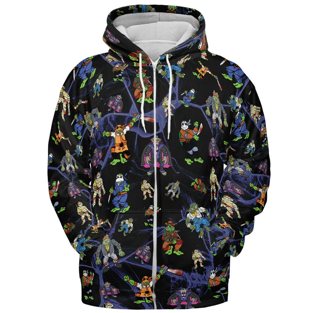 TMNT Universal Monsters And Sewer Slasher Toys All-over Print Hoodie - 4
