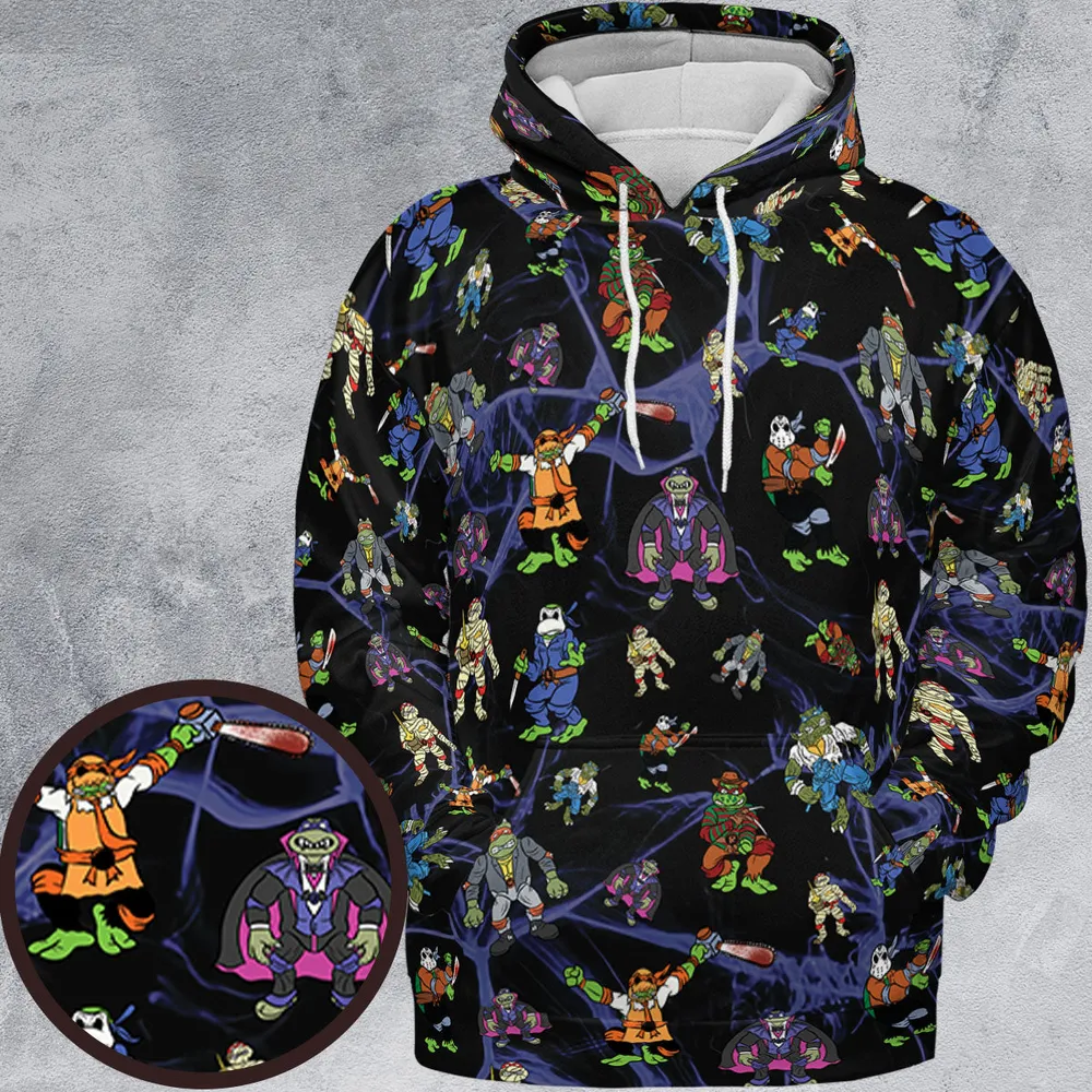 TMNT Universal Monsters And Sewer Slasher Toys All-over Print Hoodie - 2
