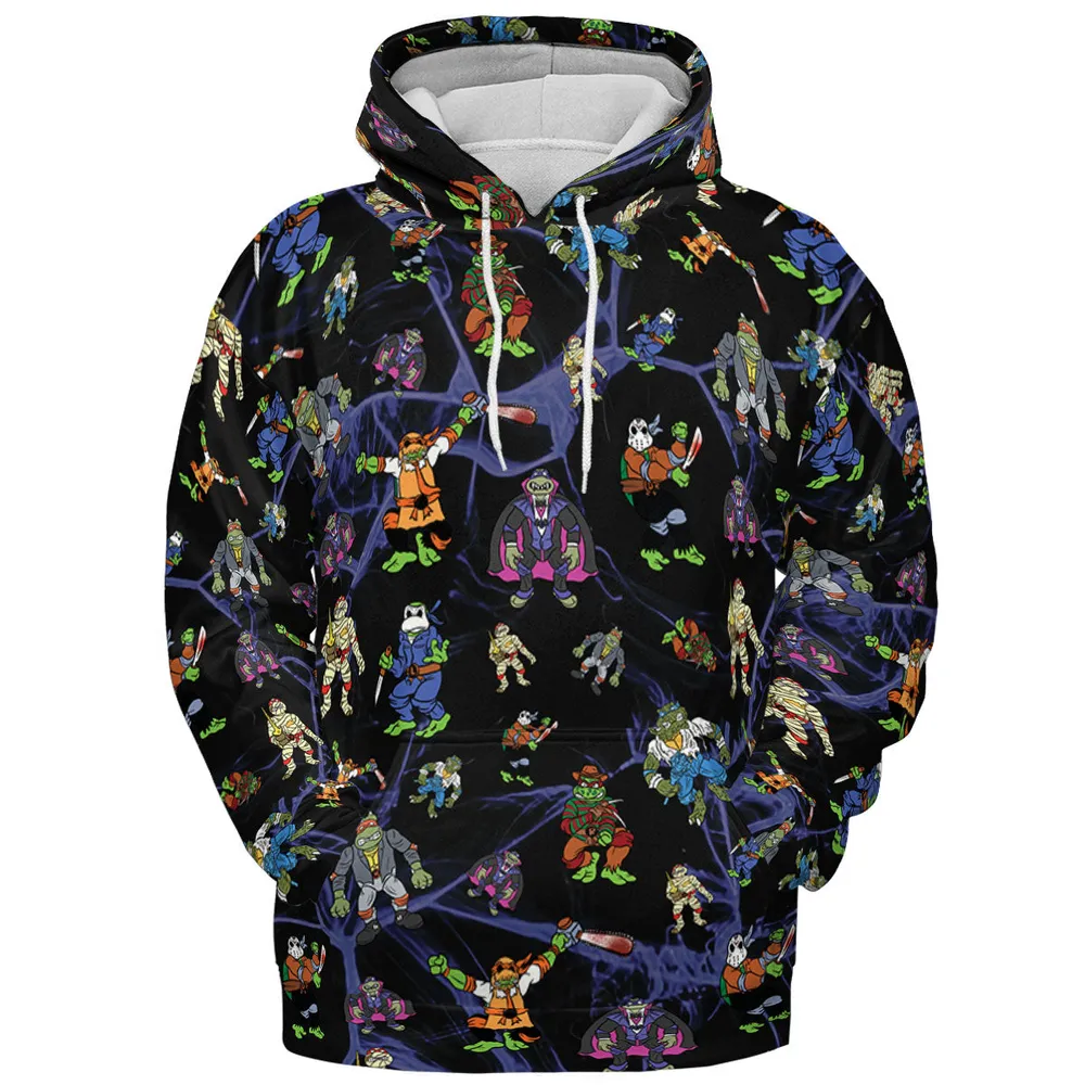 TMNT Universal Monsters And Sewer Slasher Toys All-over Print Hoodie - 3